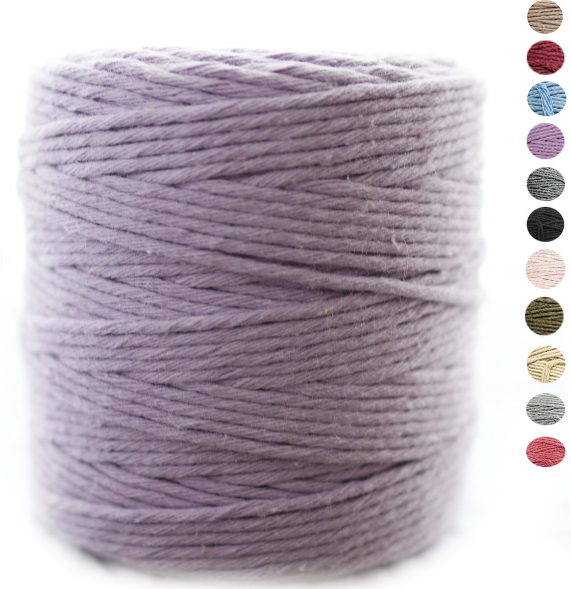 3mm x 200m Paars macramé katoenen koord Macrame Touw|kleuren om mee te knutselen|Garen voor Wandkleed en Plantenhanger Zelf Maken|Dromenvanger||engel van macramé